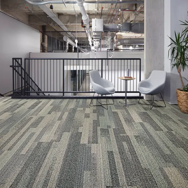Customized carpet in bold colors for office space