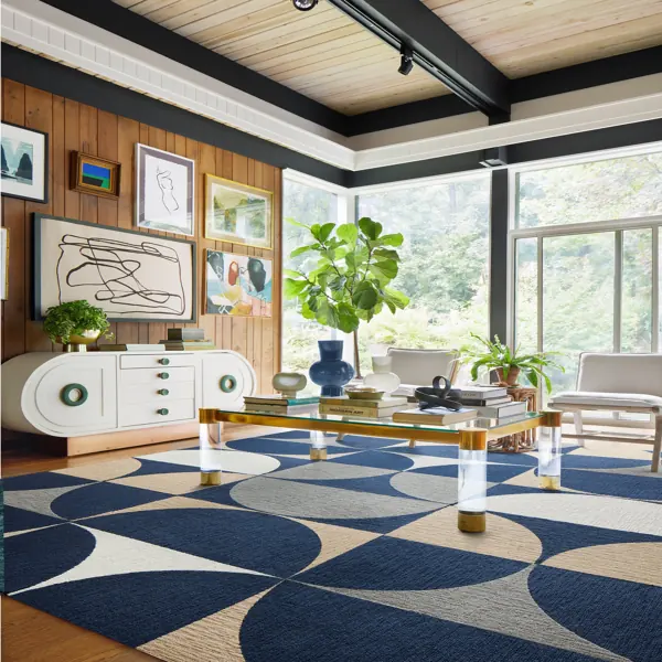Customized carpet with wave design for coastal homes