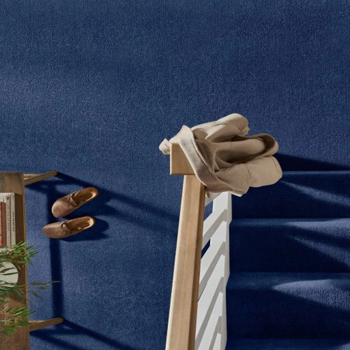 Midnight Blue Carpet featuring rich, dark blue tones with a smooth, velvety finish—ideal for creating a bold, elegant, and serene atmosphere in any modern interior.