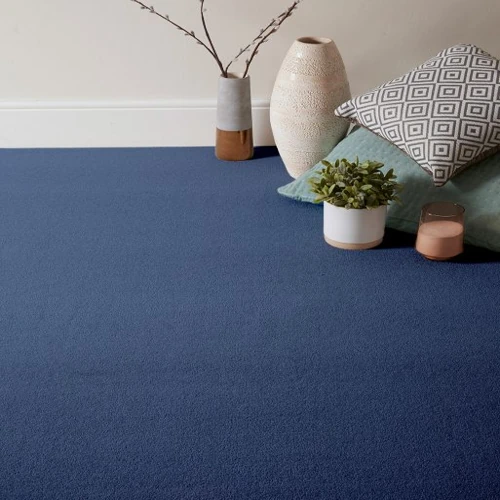 Ophelia Midnight Carpet with deep, inky blue tones and a soft, luxurious texture—perfect for adding dramatic elegance and warmth to contemporary interiors.