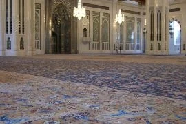 Persian mosque carpet with traditional Islamic patterns in Dubai