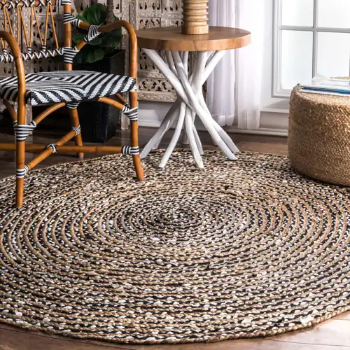 Round Sisal carpets in Dubai, A sustainable flooring choice for eco-conscious interiors.