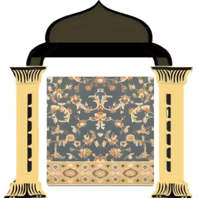 Rusty red Zam Zam mosque carpet roll installed in Dubai