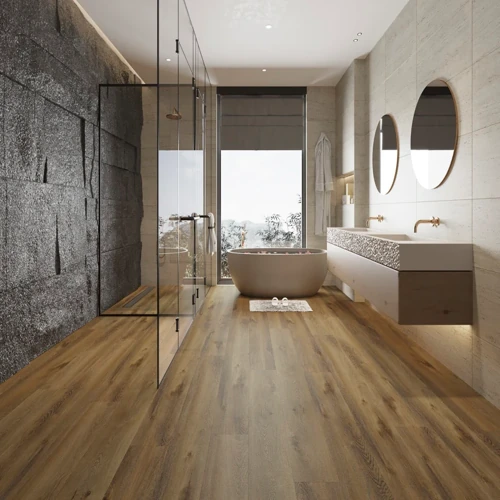 Scratch-resistant vinyl flooring in a high-traffic hallway in Dubai-chard