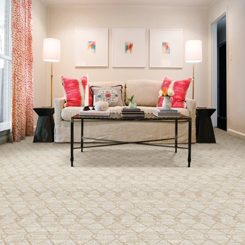 Seamless wall-to-wall carpet installation – soft texture and noise insulation.