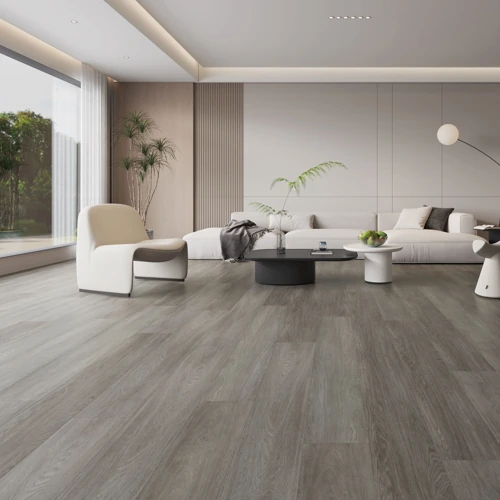 Vinyl plank flooring in a Dubai living room offering warmth and comfort-Achro Grey