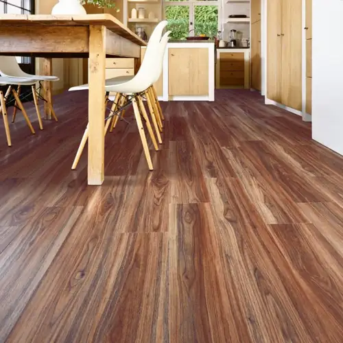 Vinyl plank flooring in a contemporary Dubai office space, offering comfort and elegance.