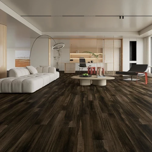 Wood-style vinyl flooring in a Dubai interior design-Antique Walnut