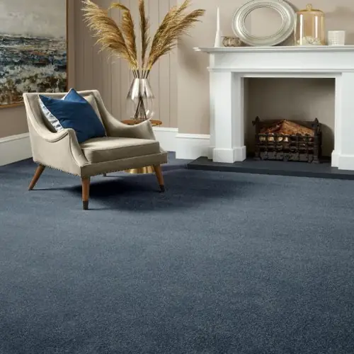 Torvi Rivington blue carpet collection featuring elegant textures and deep blue tones, ideal for adding luxury and modern charm to residential and commercial interiors.