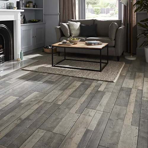 Colours Dunwich Greige Wood planks Oak effect Laminate Flooring