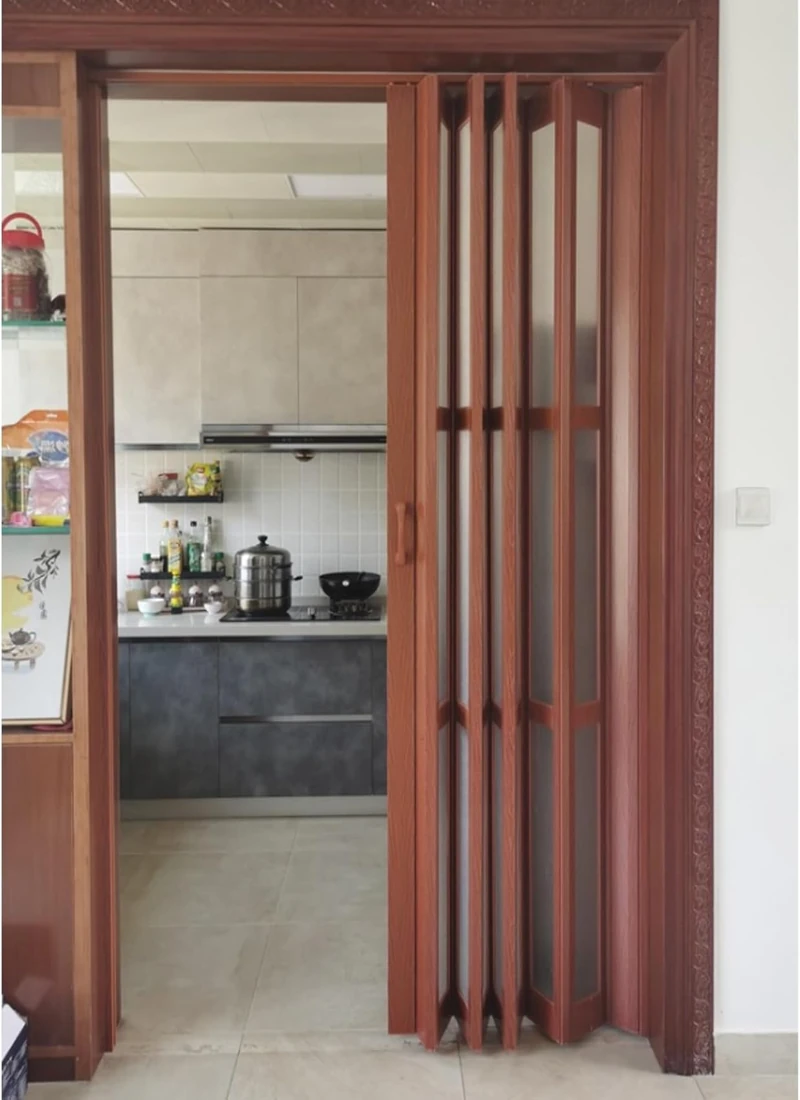 Customizable PVC folding door for stylish home interiors and commercial applications