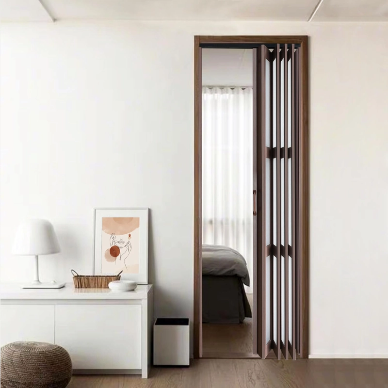Decorative PVC folding door adding a modern touch to any interior design.