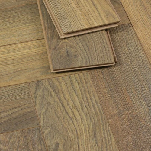 Durable Craft Herringbone timber flooring with intricate design.