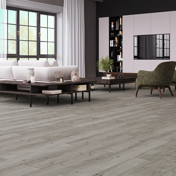 Durable laminate floor in a high-traffic hallway