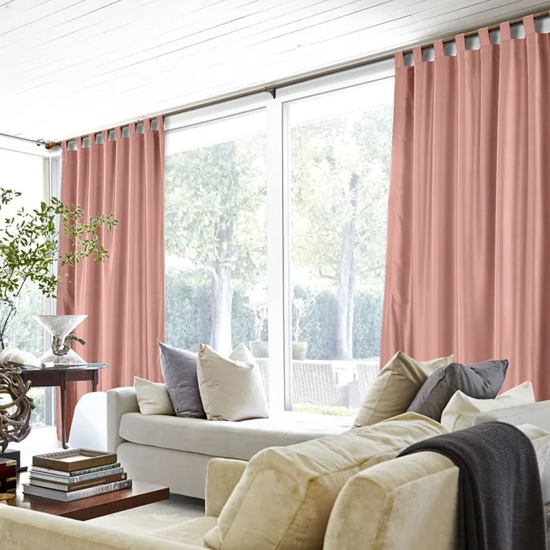 Elegant Vintage Coral Silk Curtain dubai