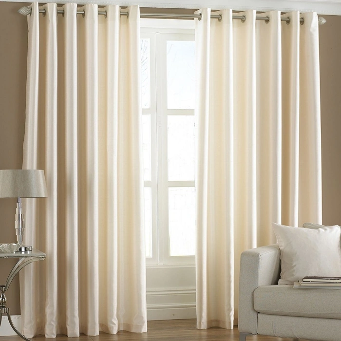 Elegant cream-colored blackout curtains for living room