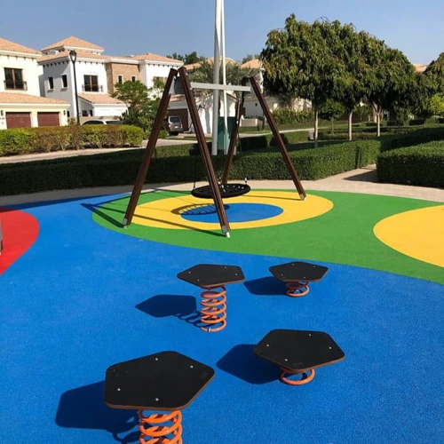 Flexible and safe EPDM flooring in a Dubai recreation center sports zone