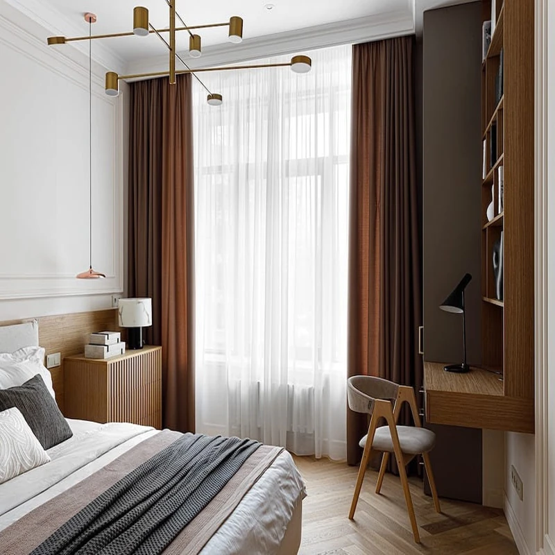 Floor-length silk curtains in soft cream – adding sophistication to Dubai living spaces