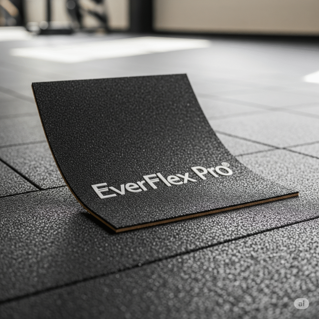 Black rubber flooring tiles for Dubai parking area