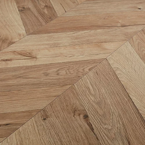 GoodHome Heanor French herringbone Light oak effect Synchronic Herringbone Laminate Flooring