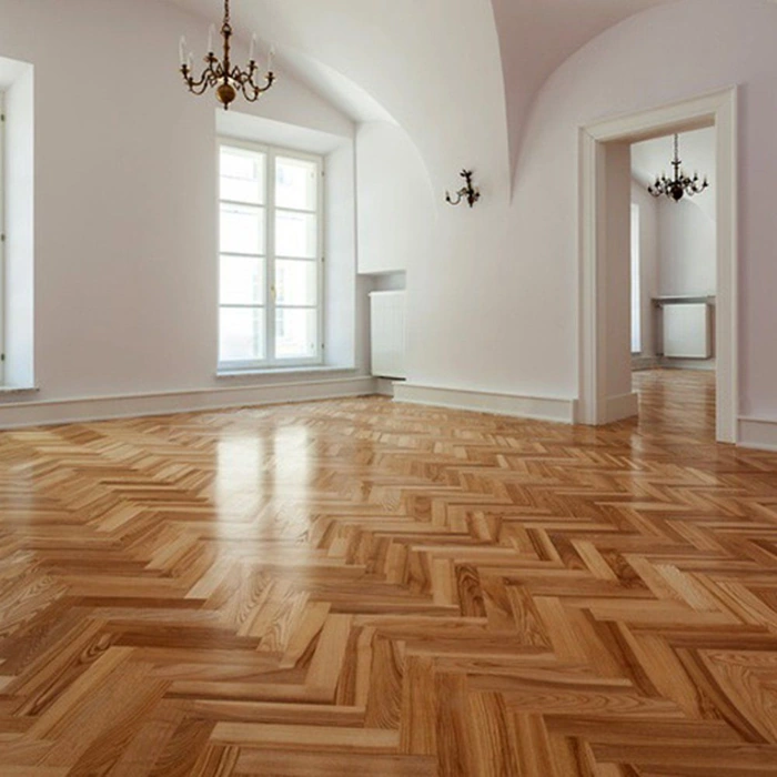 Luxurious herringbone parquet flooring for Dubai penthouses.