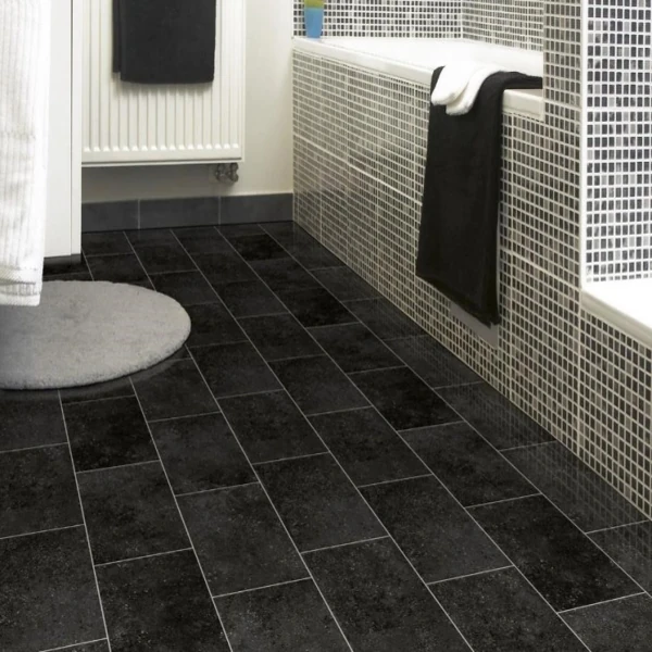 PVC flooring in marbled tile design