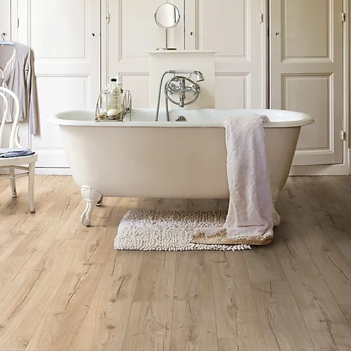 Quick-step Aquanto Classic Beige Wood planks Oak effect Laminate Flooring