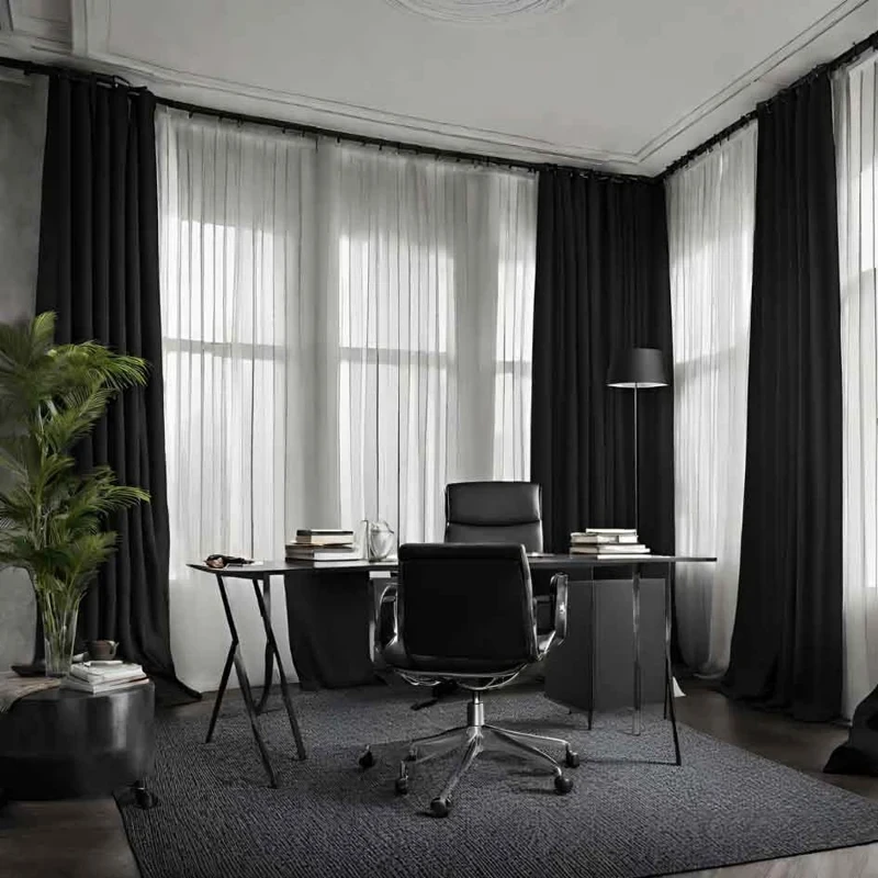 Silk curtains with elegant pleats – luxury window treatment for Dubai interior design