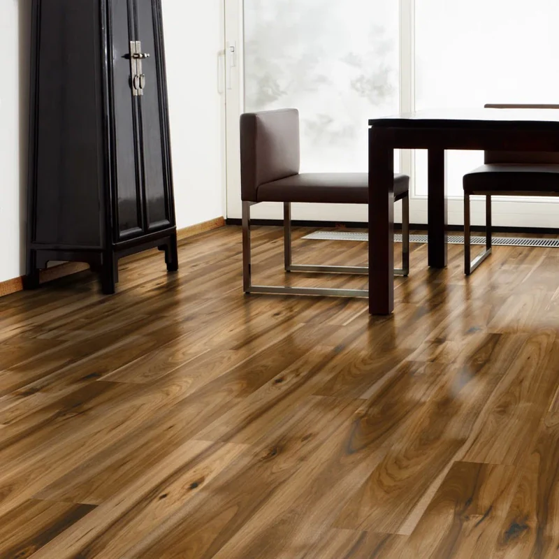 Teak wooden flooring in modern Dubai apartment