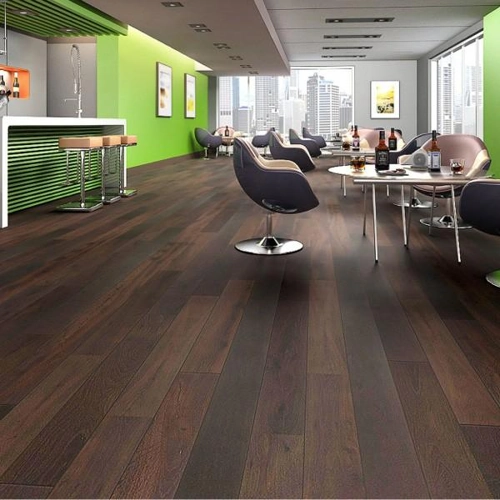 luxury hardwood office flooring installation in UAE