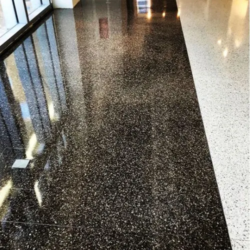 olished epoxy terrazzo flooring in a Dubai luxury hotel lobby for a seamless, elegant finish