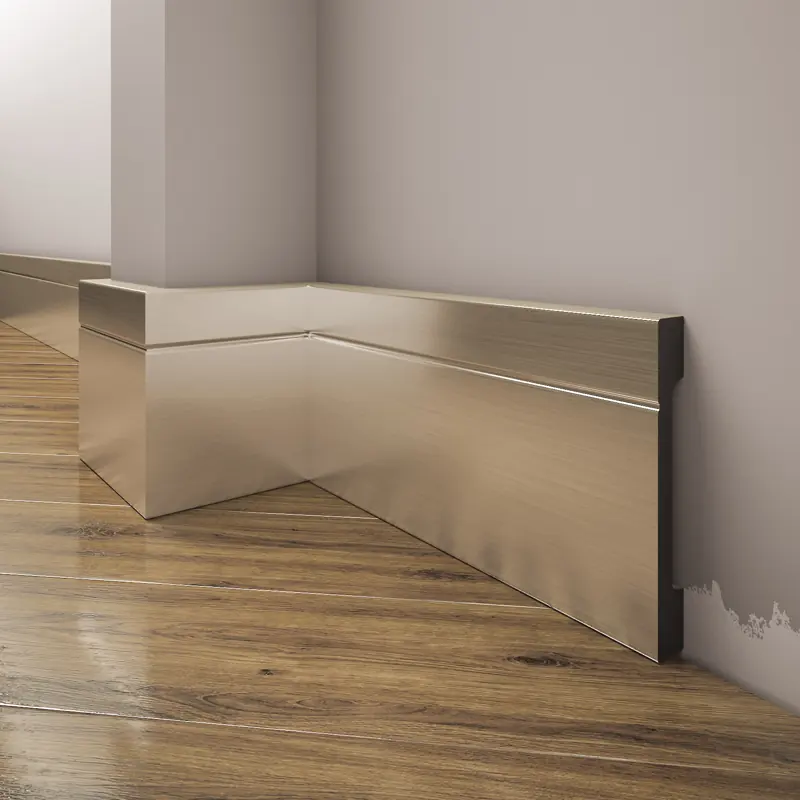 Elegant brushed aluminum skirting for contemporary interior design