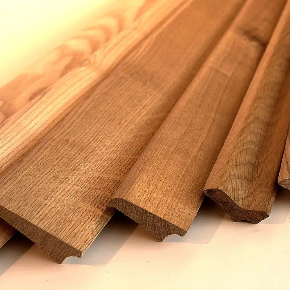 Elegant customized skirting boards in oak finish for modern homes