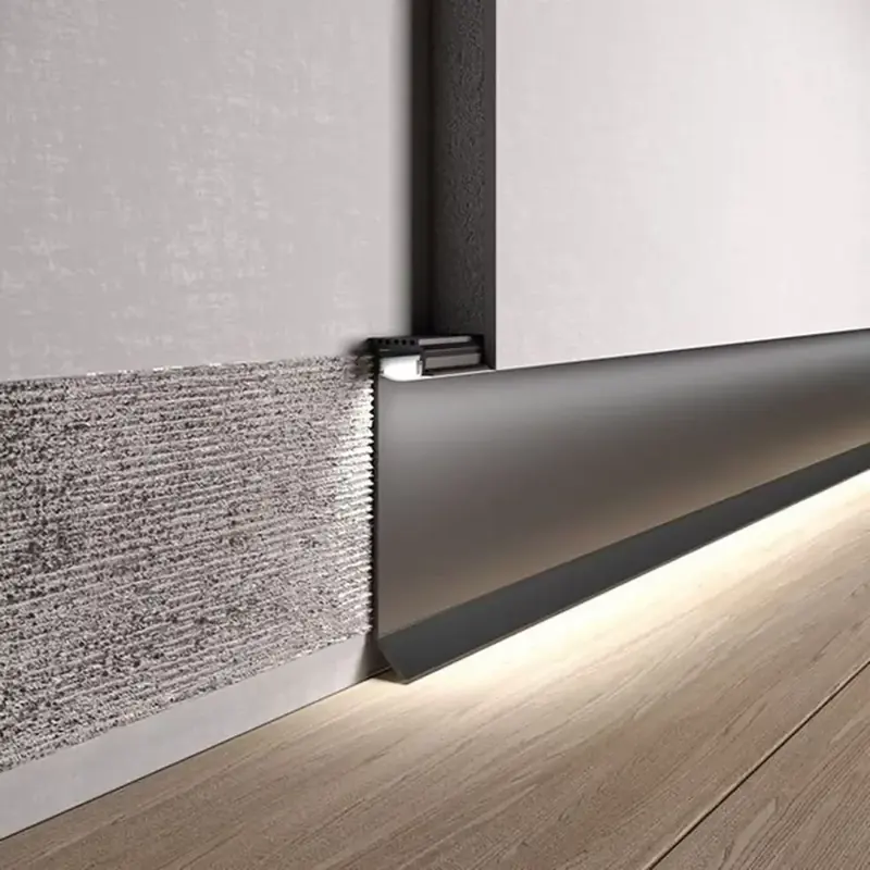 Luxury aluminum skirting used in premium villa interiors