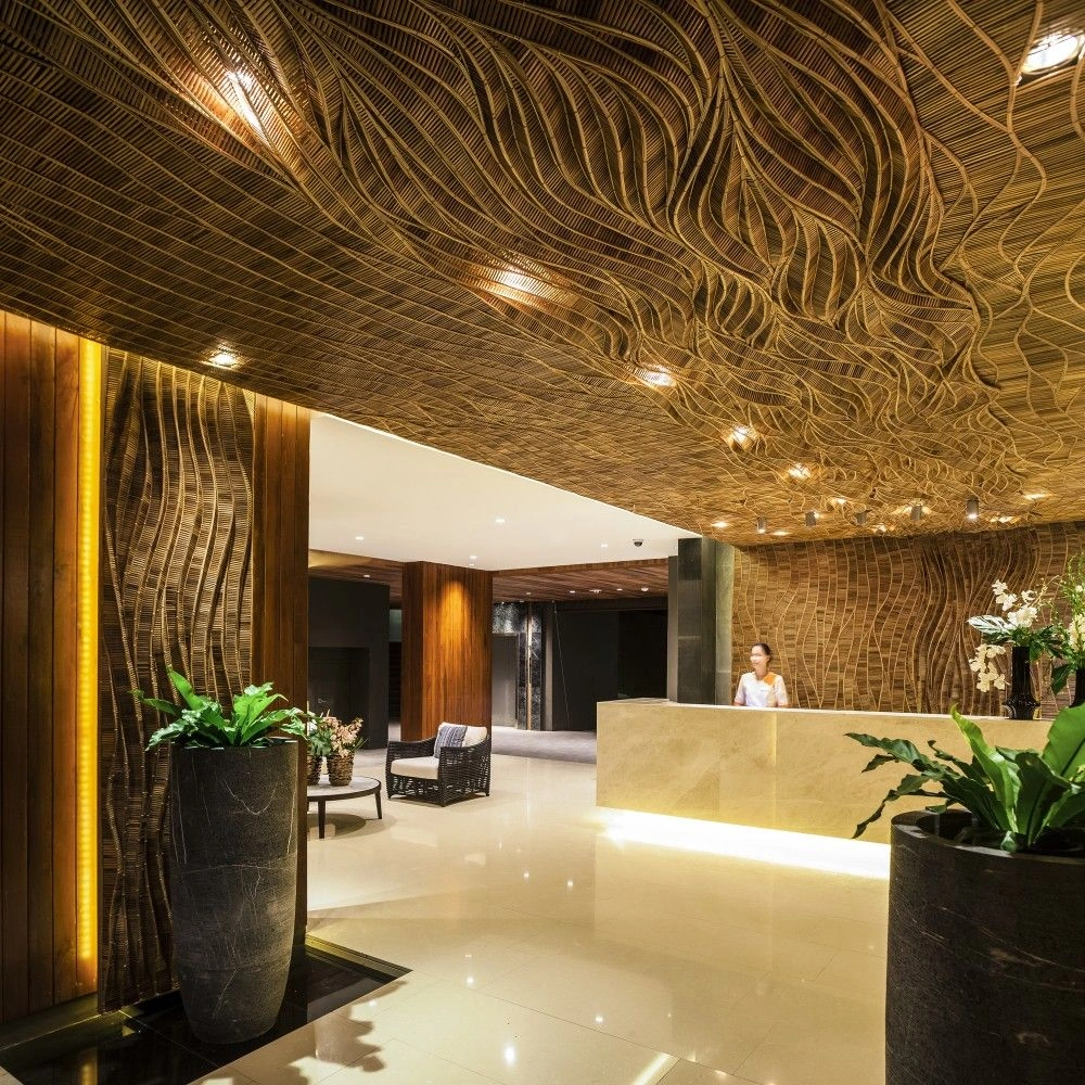 Luxury reception area with marble flooring