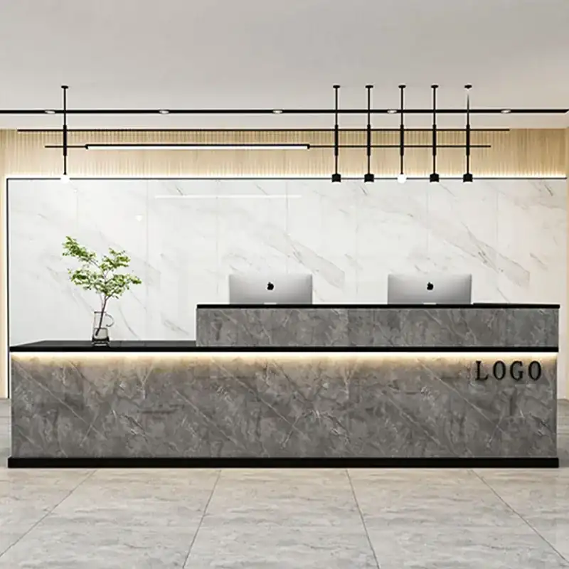 Modern hotel reception area design in Dubai