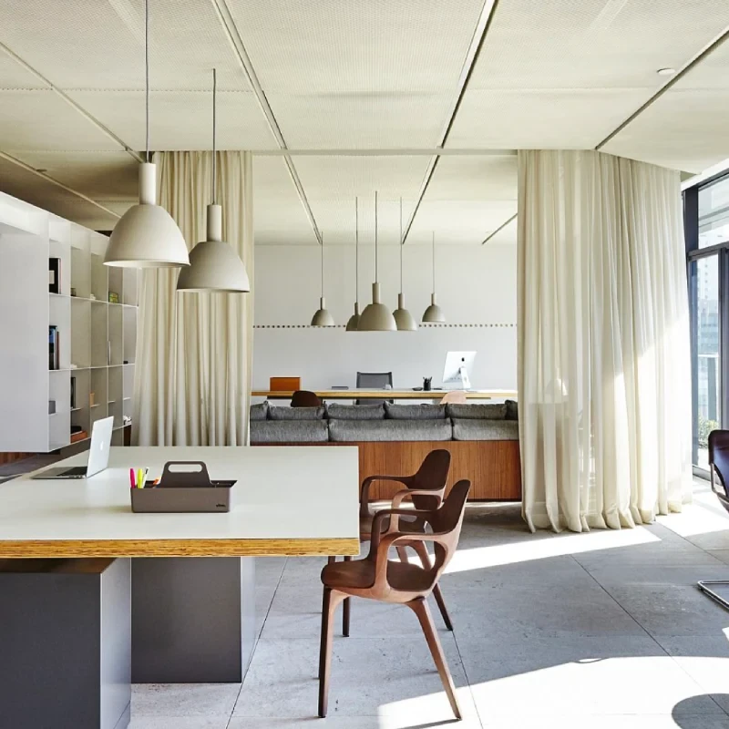 Modern office curtains in Dubai – elegant and functional window treatments for professional workspaces.