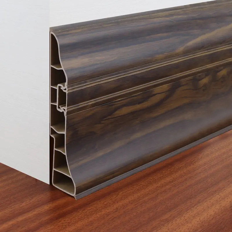 PVC skirting in woodgrain design for classic aesthetics