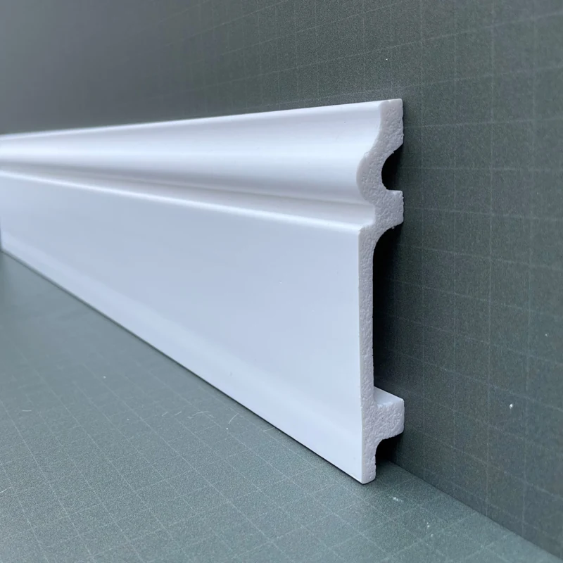 PVC skirting with an adhesive backing for quick setup.