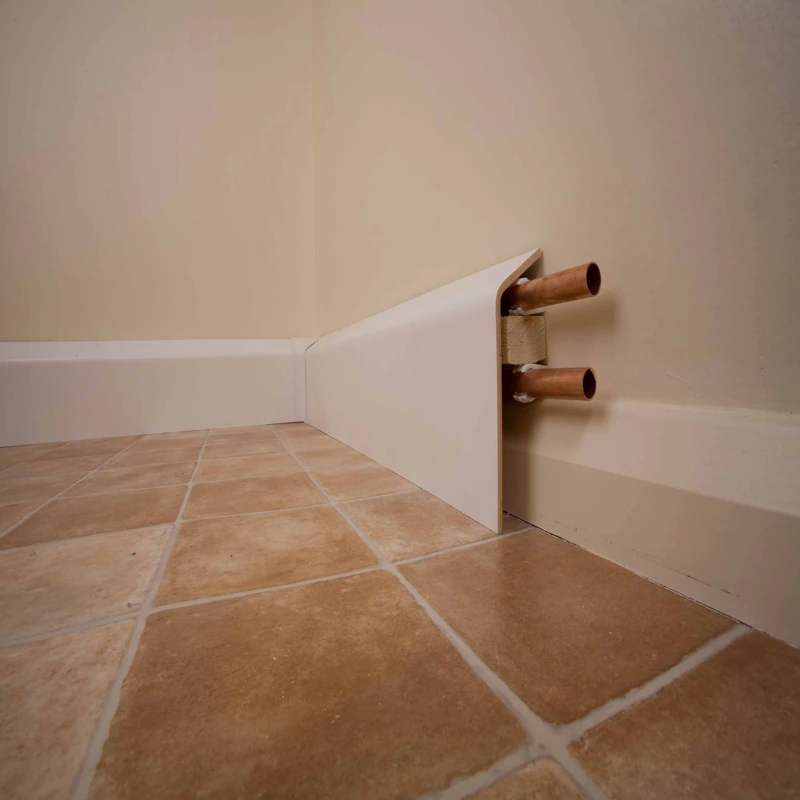 PVC skirting with hidden fasteners for a clean look.