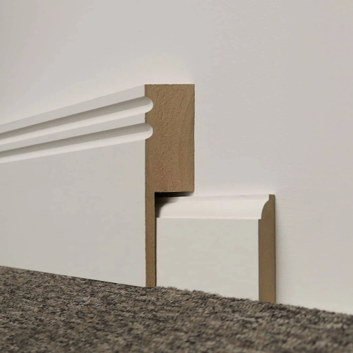 Prestige skirting, a high-end, elegant profile with a detailed design that adds a touch of luxury and sophistication