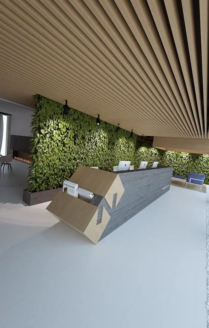 Professional corporate reception area design UAE