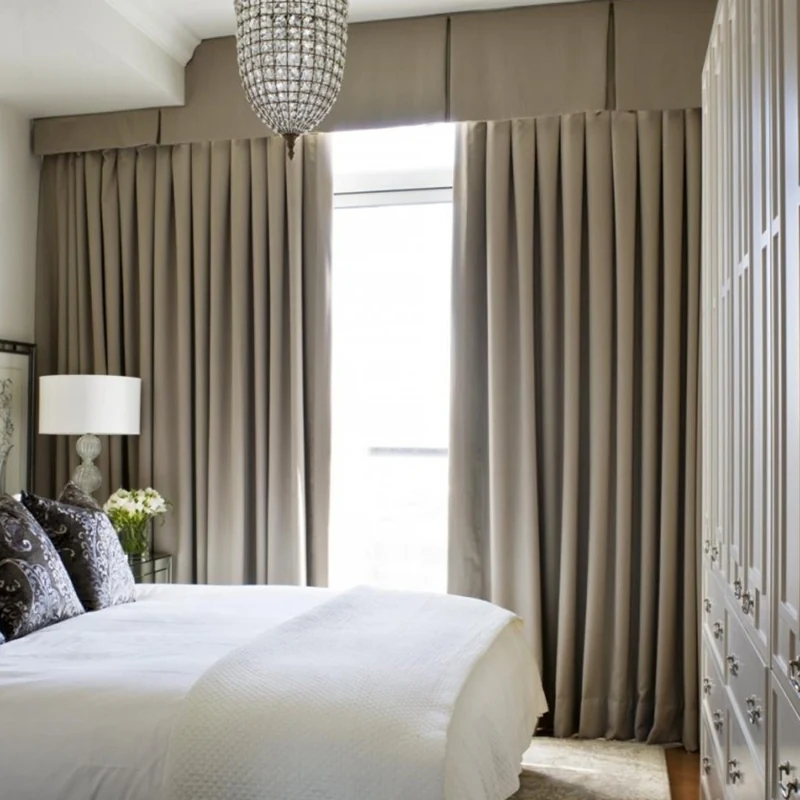 Soft linen bedroom curtains creating cozy ambience in Dubai bedrooms