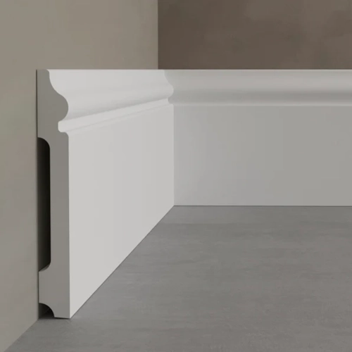 TimberStyle skirting, a durable, wood-effect profile that provides a classic, natural finish to your floors.