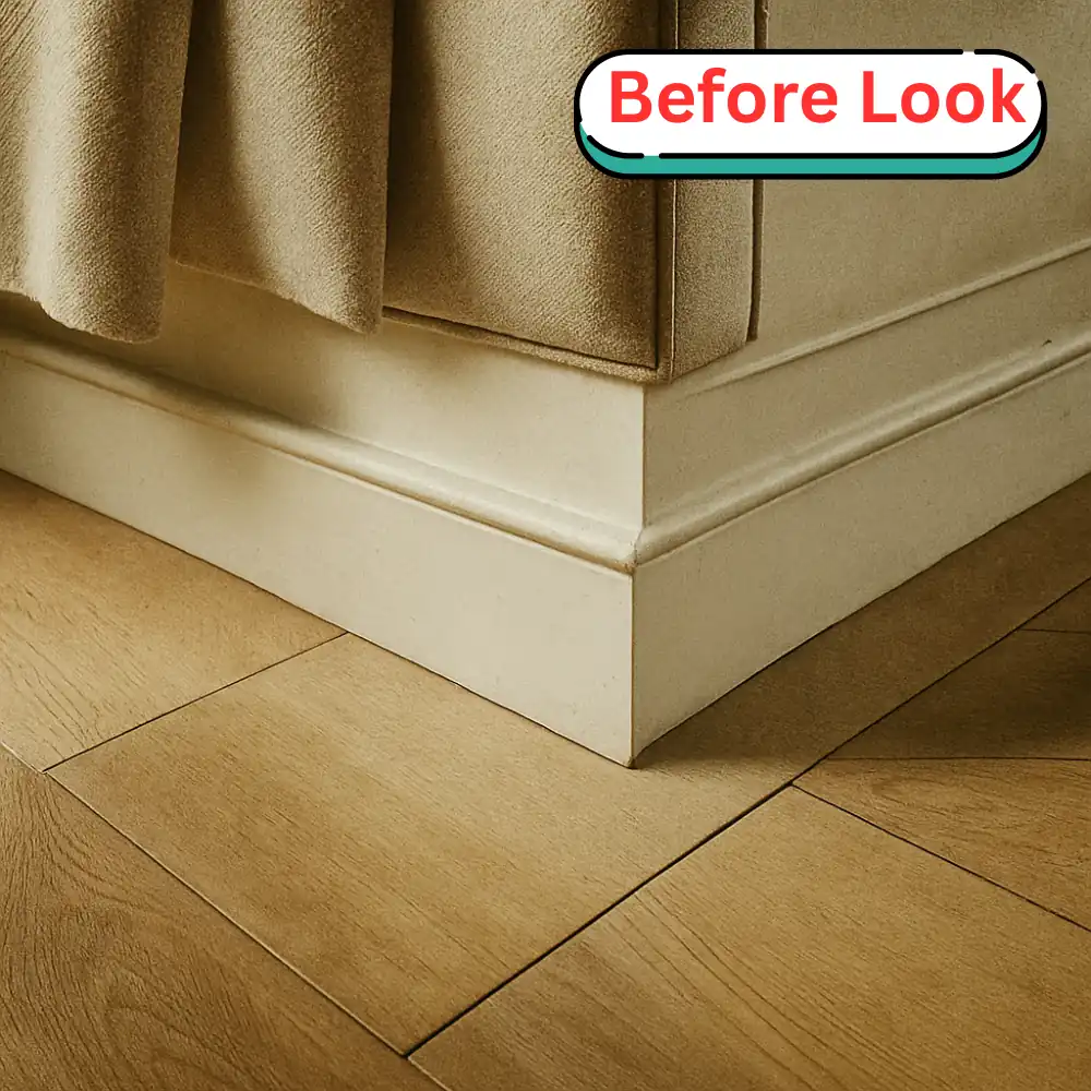 before installation of wood skirting