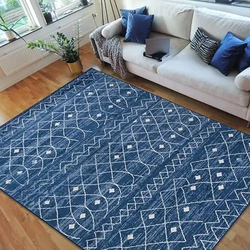 stylish and modern custom blue rugs in Dubai