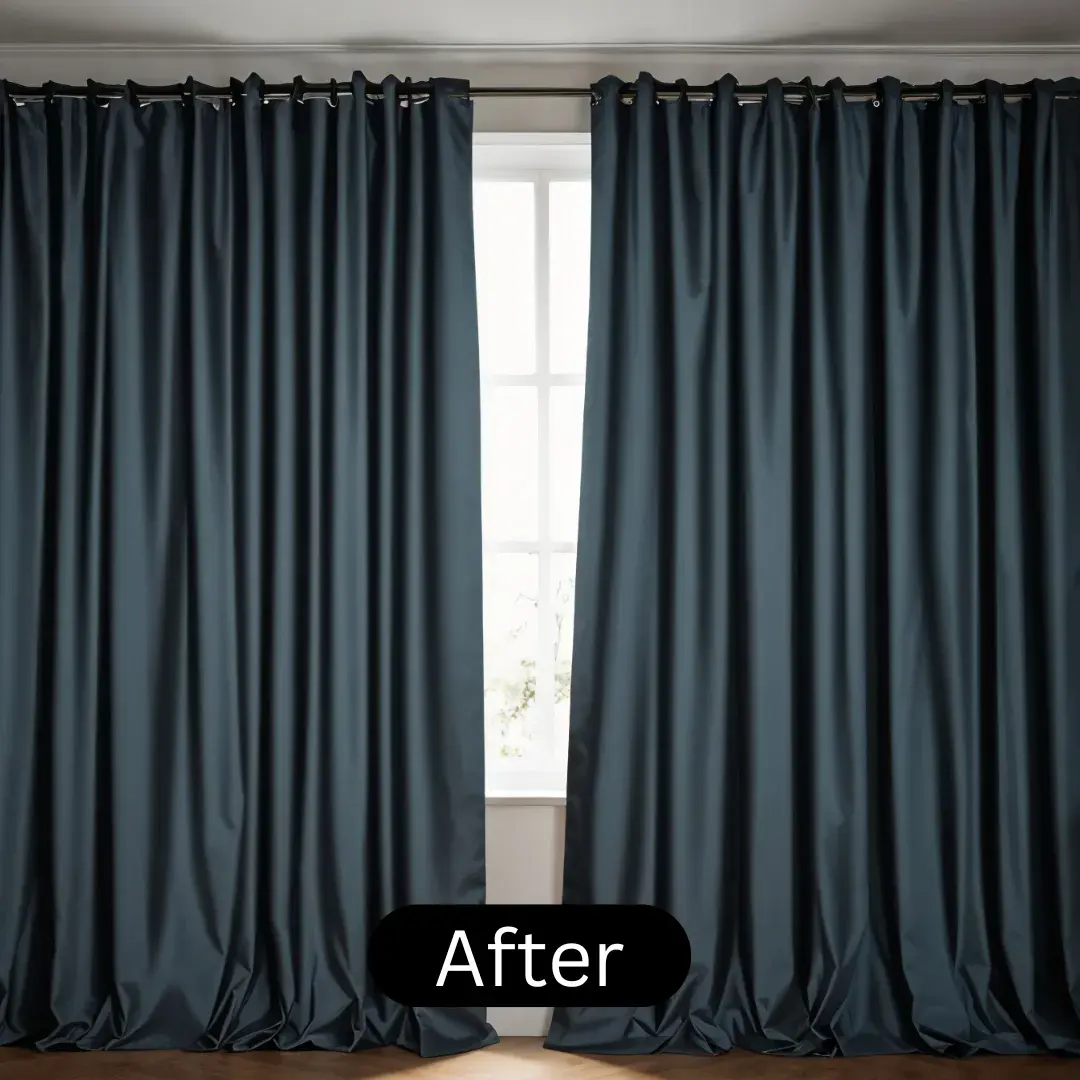 After installation of blackout curtains dubai