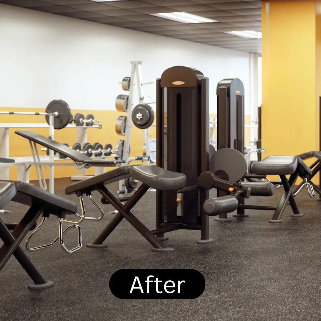 After installation of gym flooring dubai