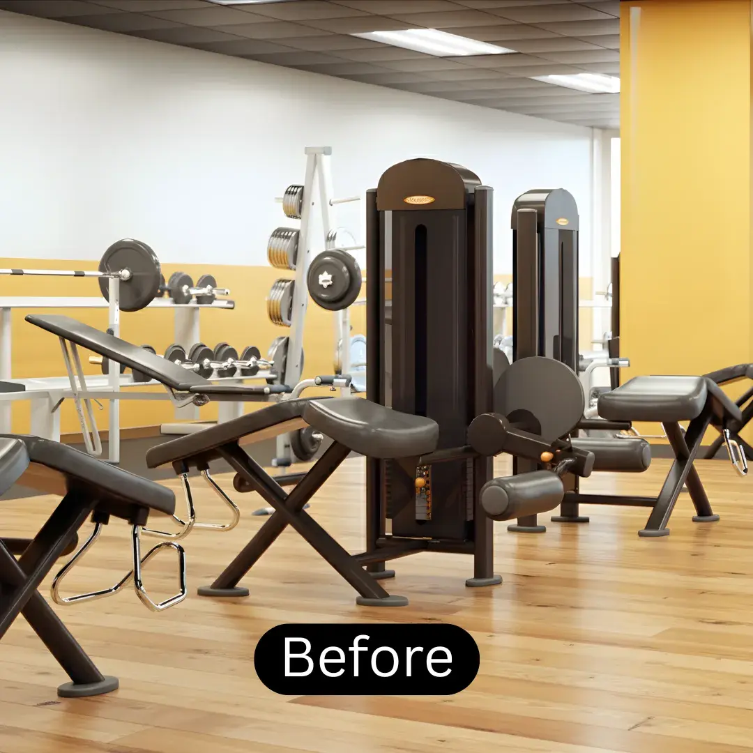 Before installation of gym flooring dubai