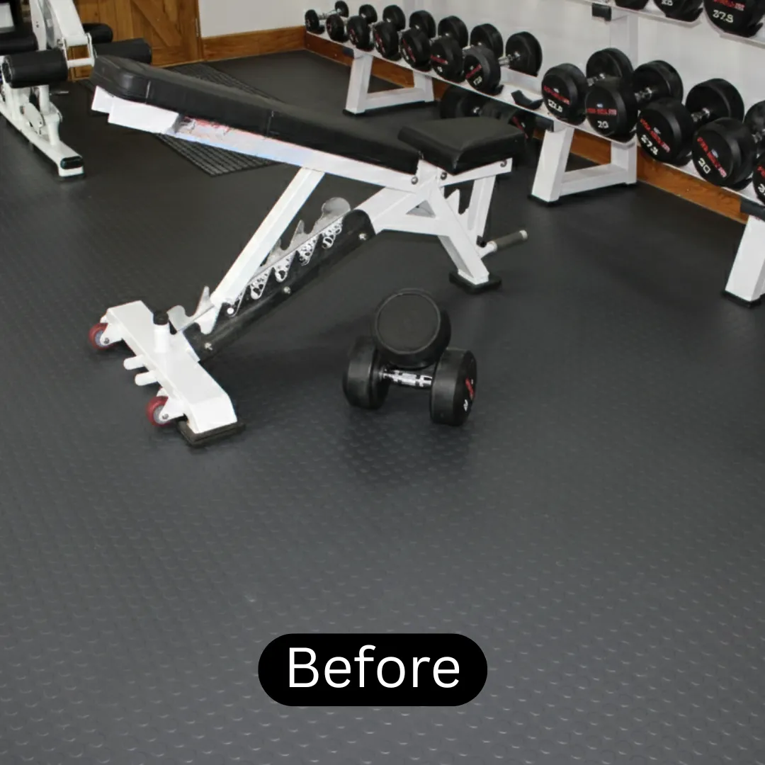 Before installation of gym flooring mats dubai